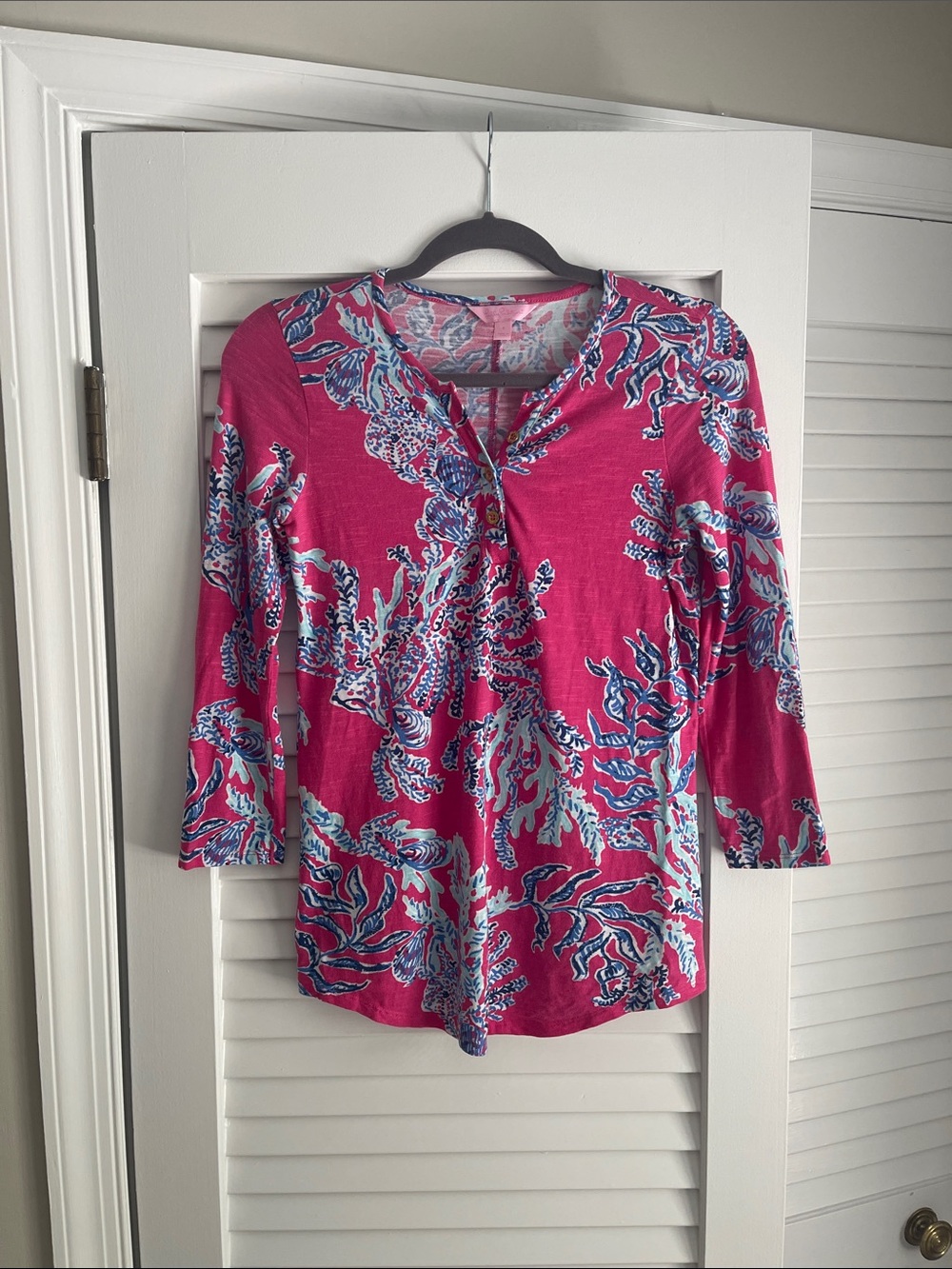 Lilly Pulitzer Bright Pink Floral Top